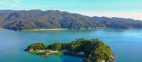 Aerial view of Fisherman's Island in Abel Tasman National Park | abeltasman.com