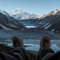 Not a bad place to rest, soaking up the views of Mt Cook | Pakata Goh